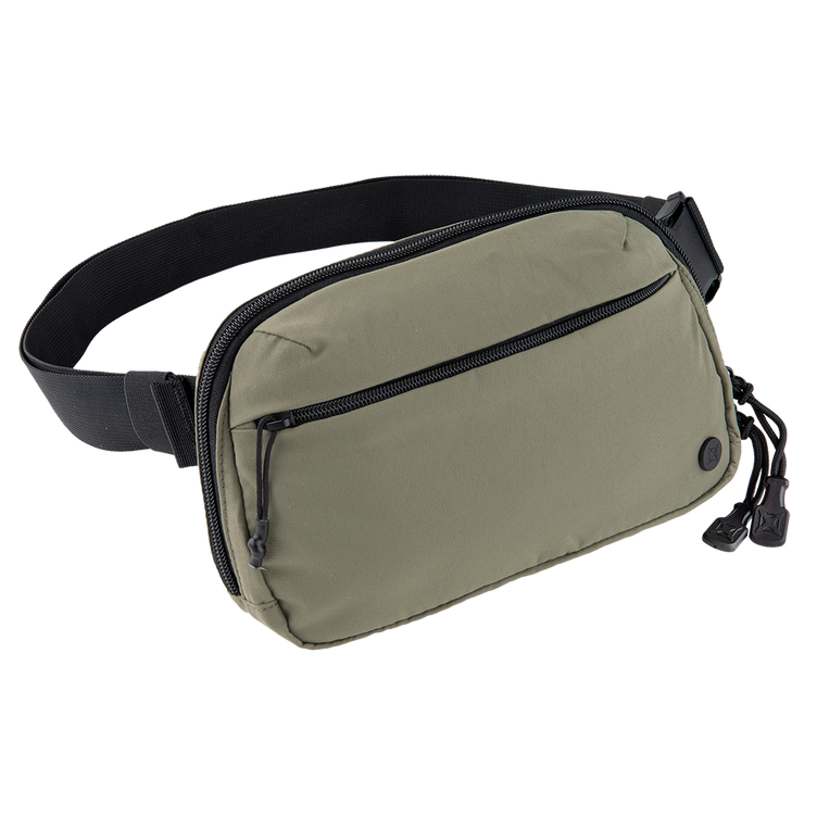 Vertx Everyday Fanny Pack in olive green with sleek design and secure zippers, perfect for everyday carry and utility.