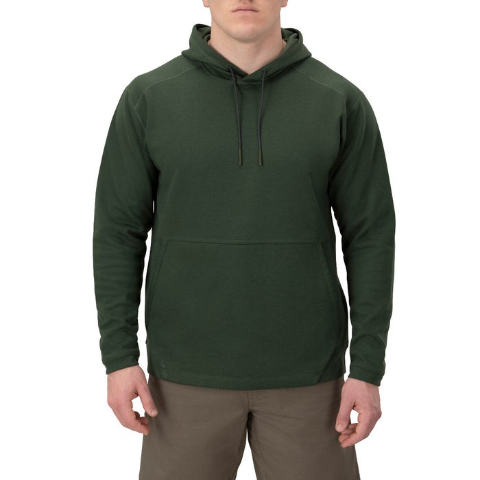 Vertx Paratus Hoody in dark green, featuring a pullover style and large kangaroo pocket for comfort and functionality.