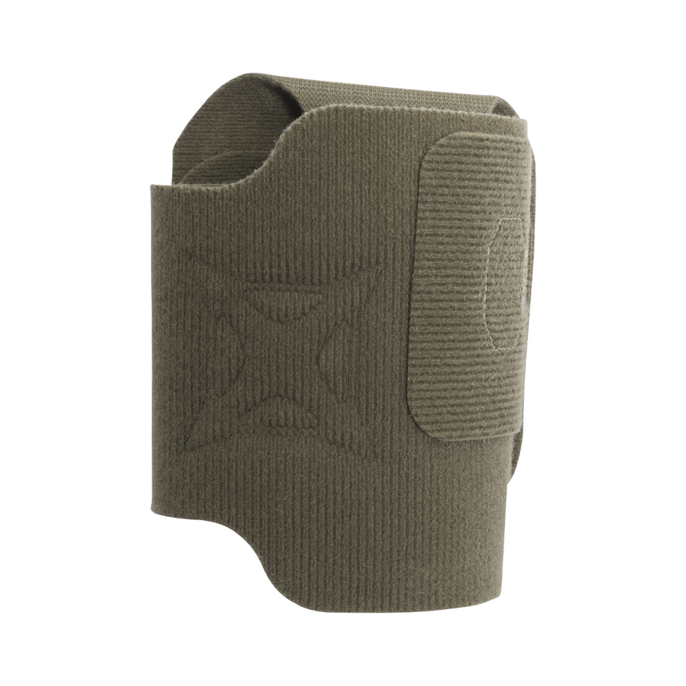 Green tactical holster pouch on a white background