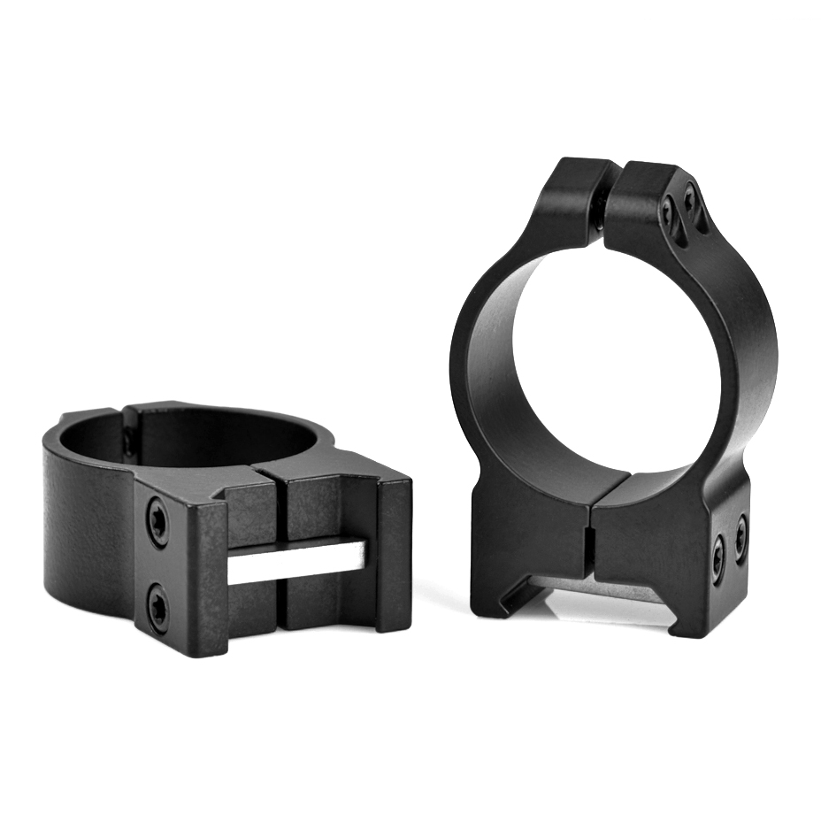 Warne Maxima 30mm high matte scope rings showcasing a robust design for secure mounting and easy installation.