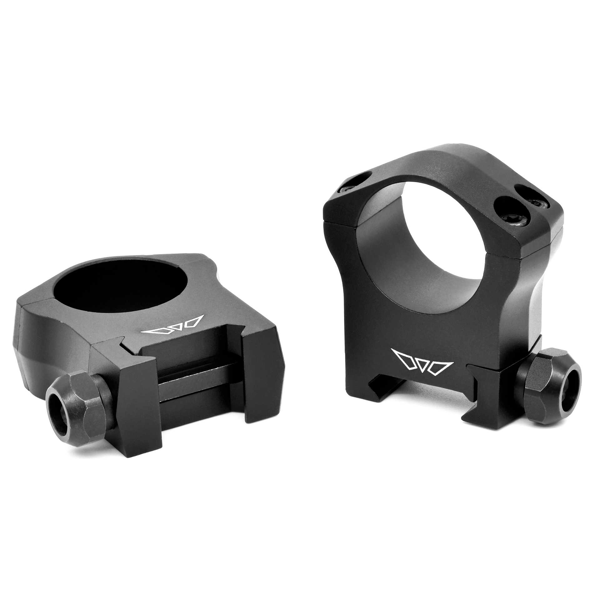 Warne Mountain Tech low matte rings made of lightweight 7075 aluminum for rugged scope mounting on rifles.