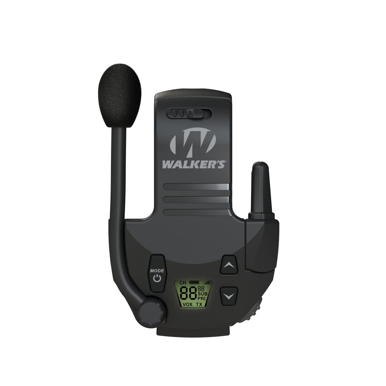 Black Walker's Razor Walkie Talkie Attachment GWP-RZRWT device on a white background