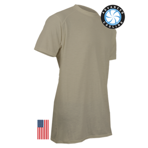 XGO FR Phase 1 Relaxed Fit T-shirt in beige with advanced cooling, flame-retardant fabric; ideal for comfort and movement.