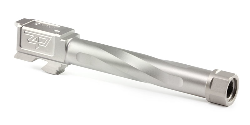 Zaffiri Precision G17 Gen 1-4 threaded stainless barrel with sleek design and muzzle thread protector.
