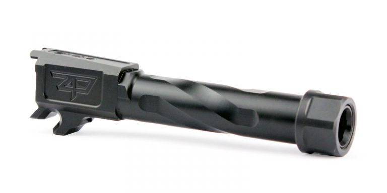 Zaffiri Precision P365 threaded barrel in black nitride finish, designed for enhanced accuracy and performance.