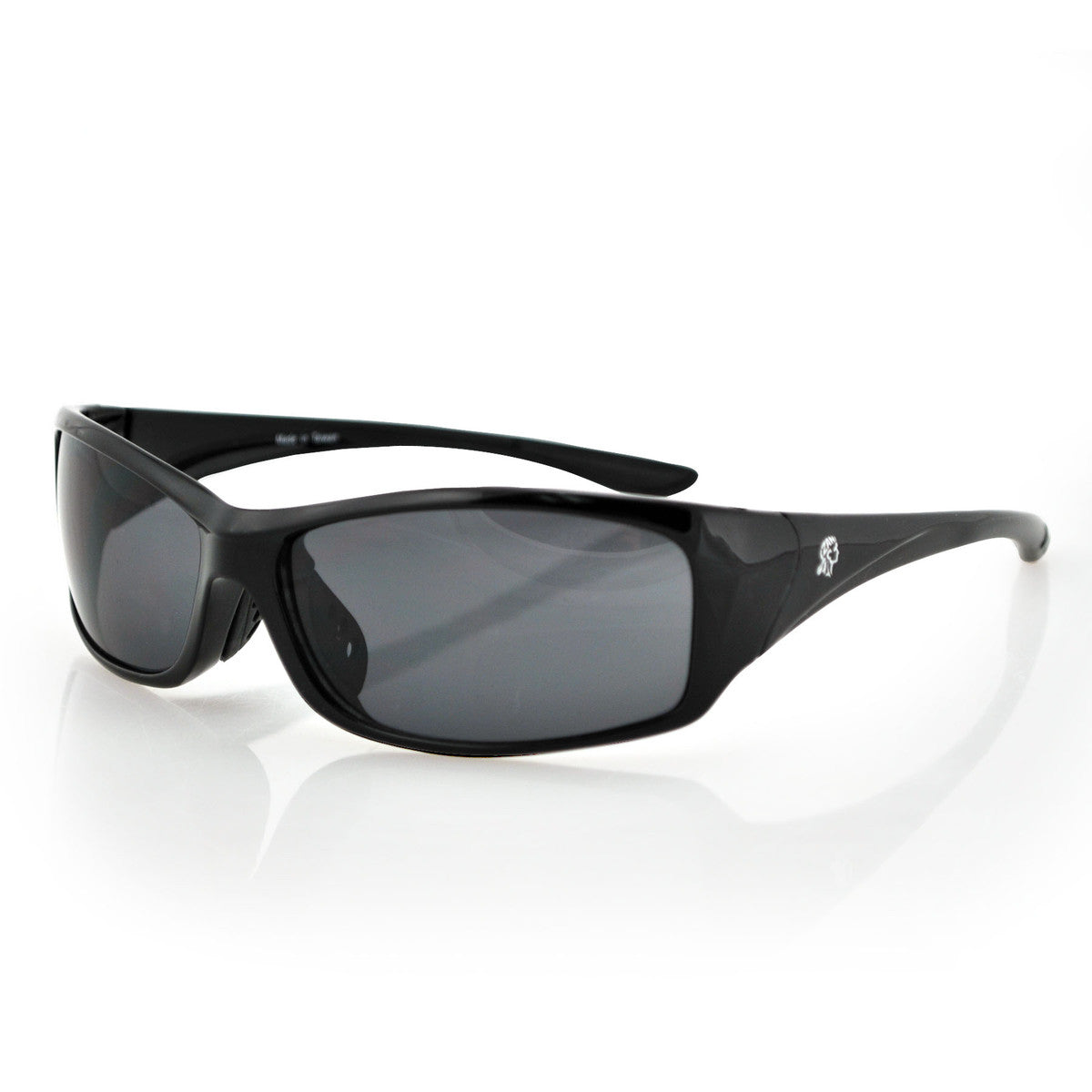 Zan Headgear South Dakota Sunglass with flexible black polycarbonate frame and smoked shatter-resistant lenses.