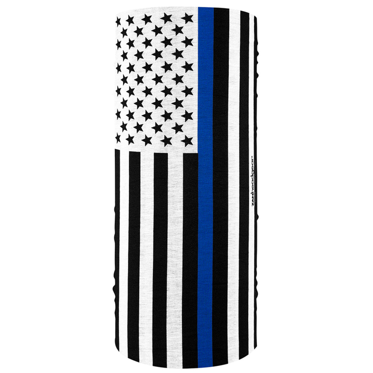 Fleece lined Motley Tube featuring a black and white flag design with a blue line, ideal for versatile winter wear.