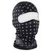 Zan Headgear Balaclava featuring a black paisley design, providing full head, neck, and face coverage for optimal protection.