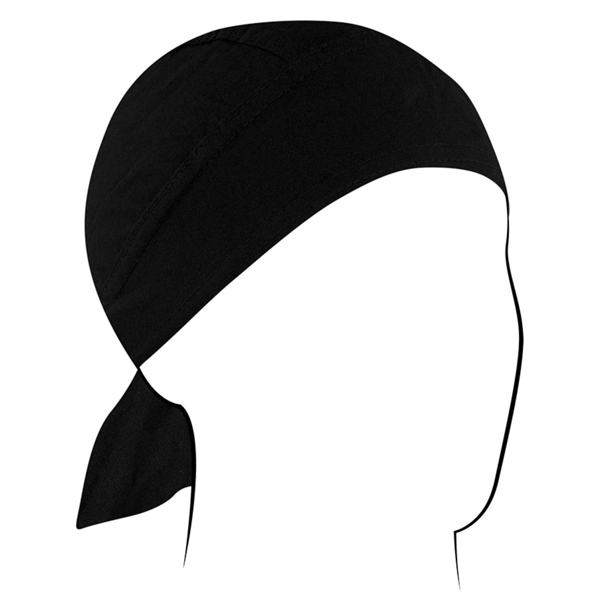 Black Zan Headgear Flydanna bandanna headwrap, designed to keep sweat from eyes and protect helmet liners.