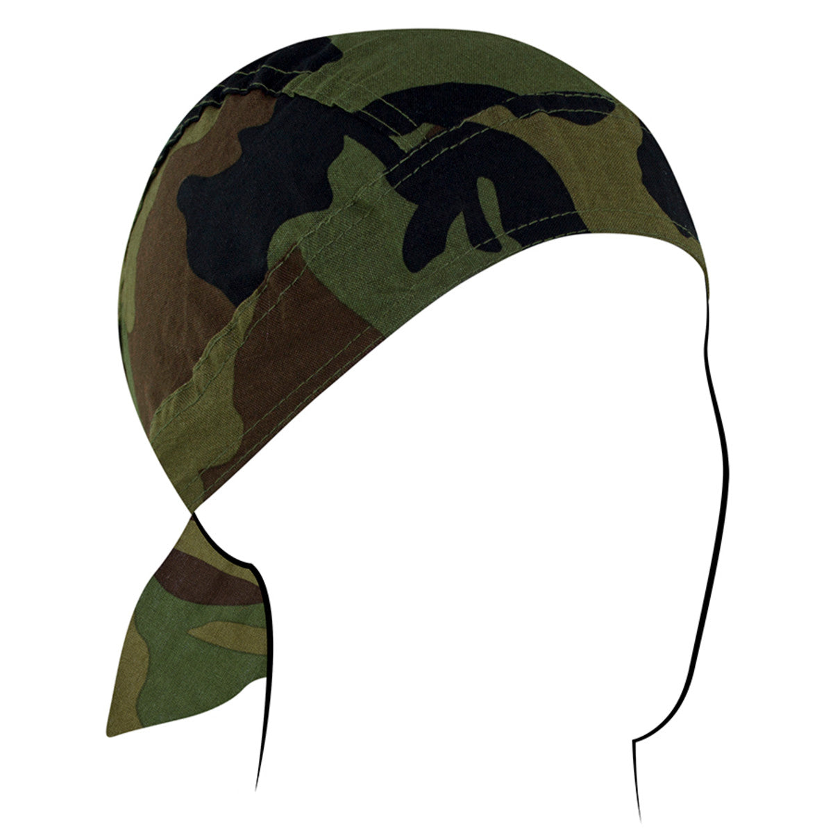 Zan Headgear Flydanna camo bandanna headwrap for moisture control and comfort under helmets.