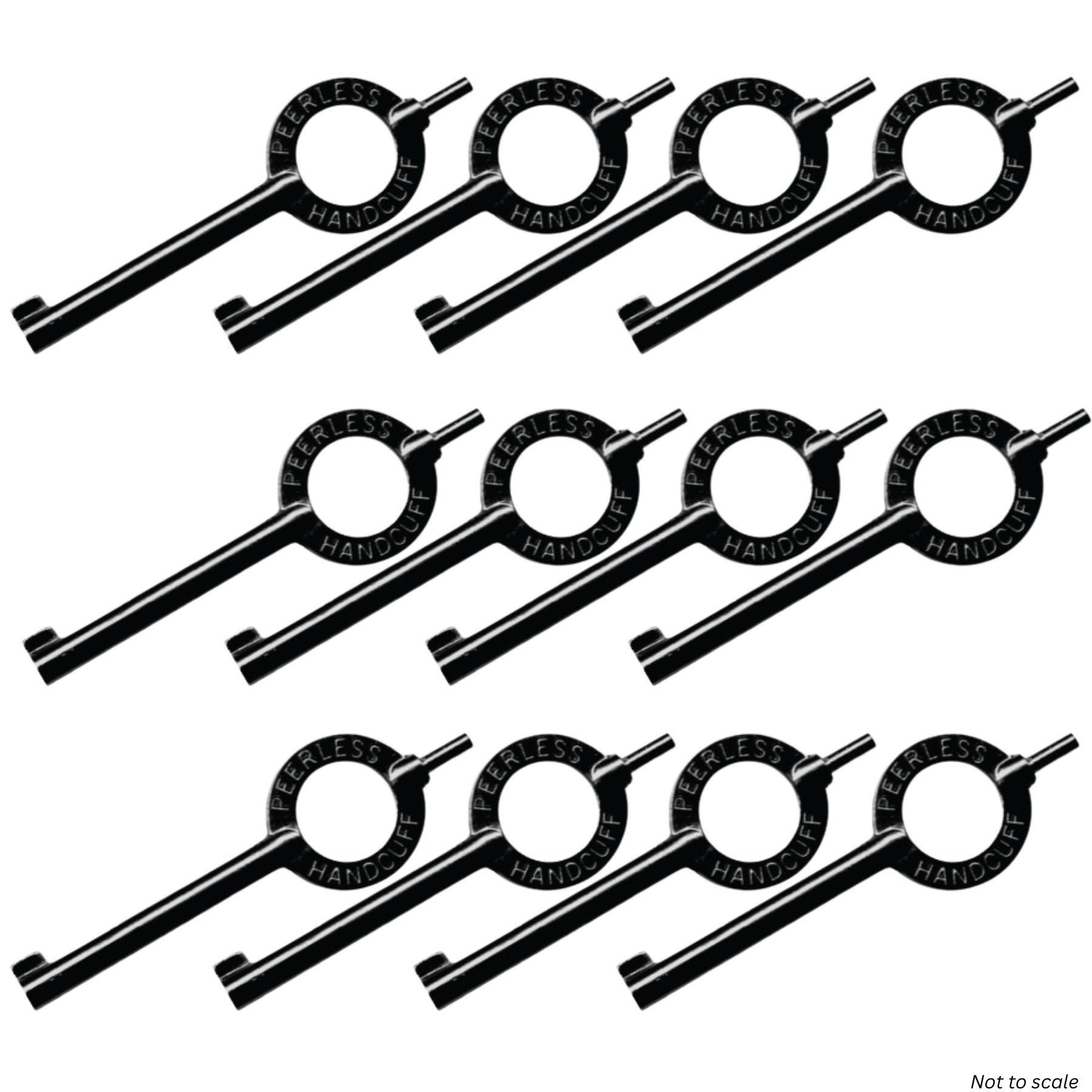 Zak Tool Standard Handcuff Key (12-Pack) Black, Gold, or Silver