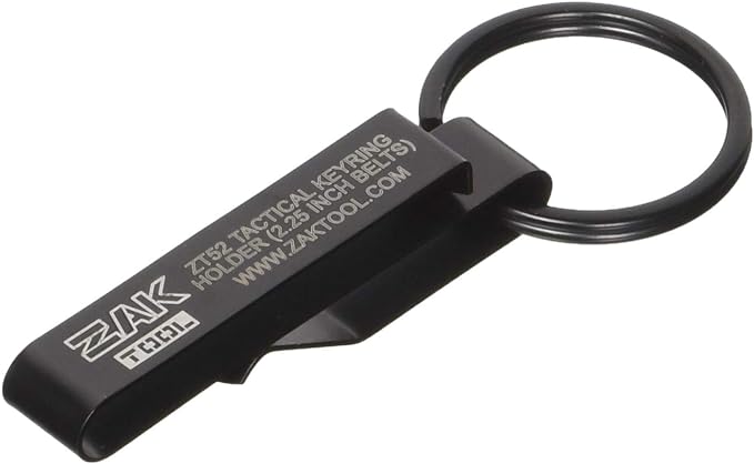 Zak Tool ZT52 Low Profile Key Ring Holder for 2.25-inch duty belts in black stainless steel, ideal for law enforcement and EMS professionals