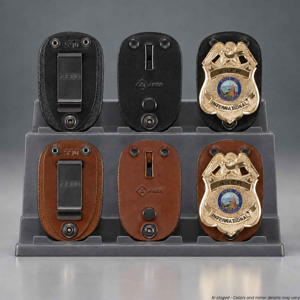 Aker Leather Clip-On Federal Badge Holder 590 - WCUniforms
