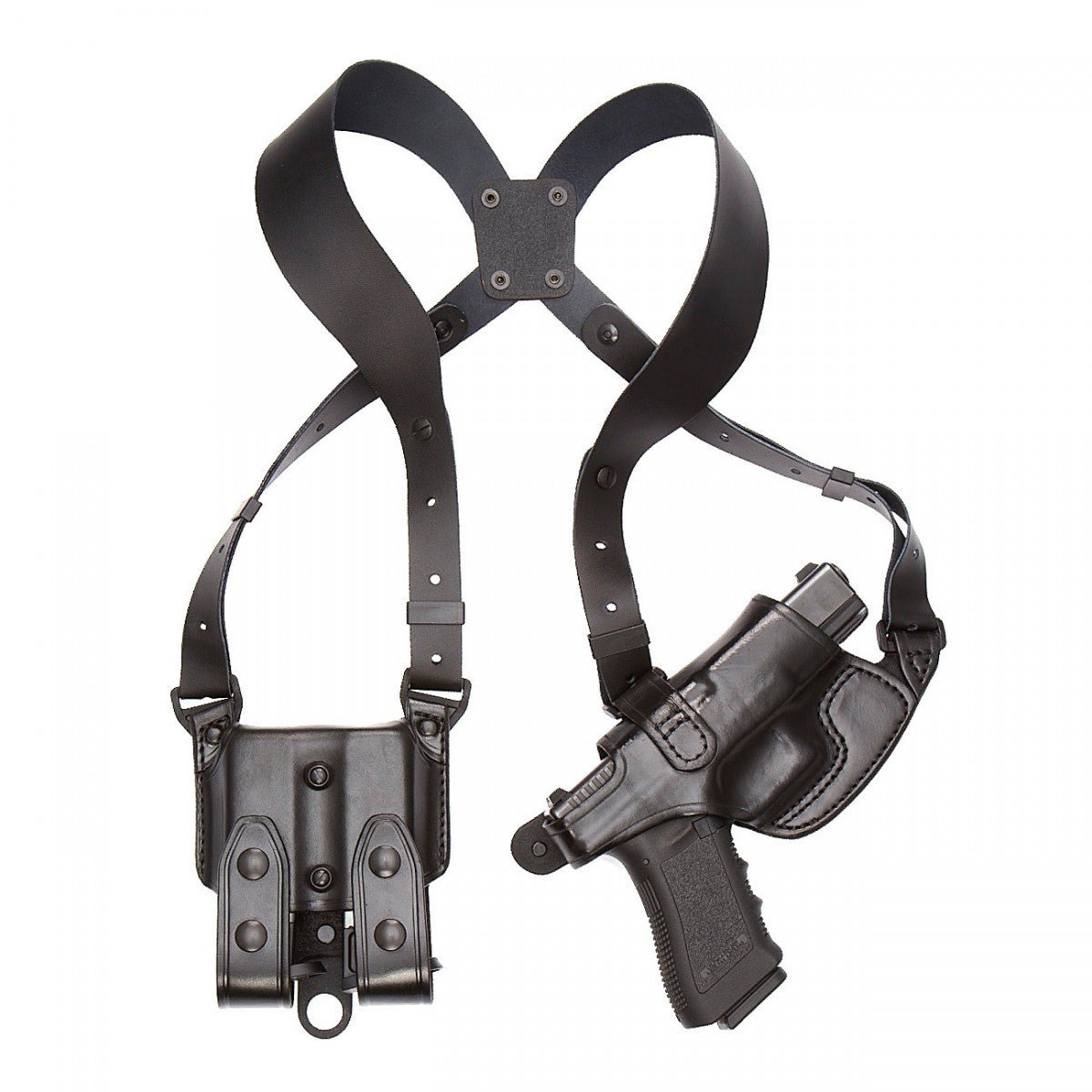 Aker Leather 101 Comfort-Flex shoulder holster system with premium full grain leather design.