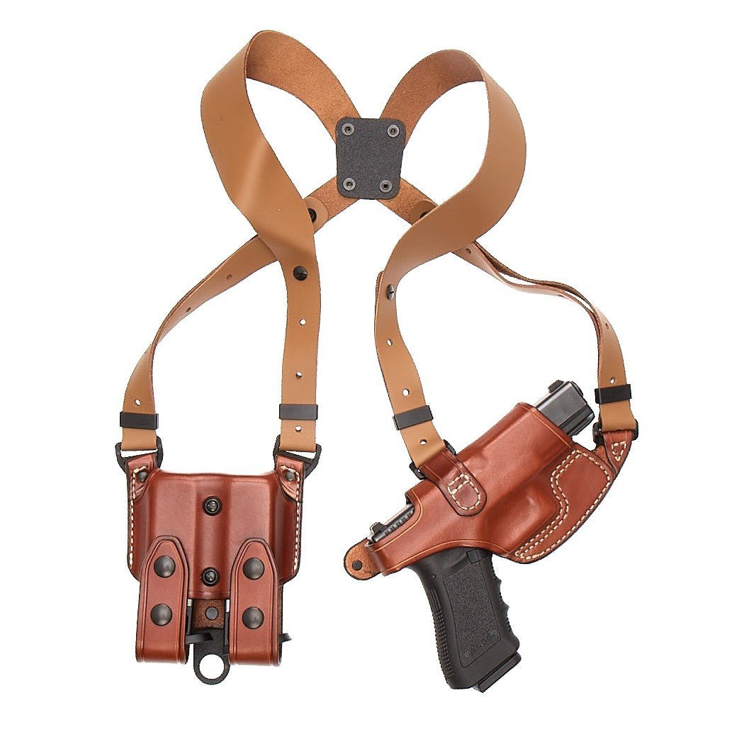Aker Leather Comfort-Flex shoulder holster in premium full grain leather, designed for comfort and durability.