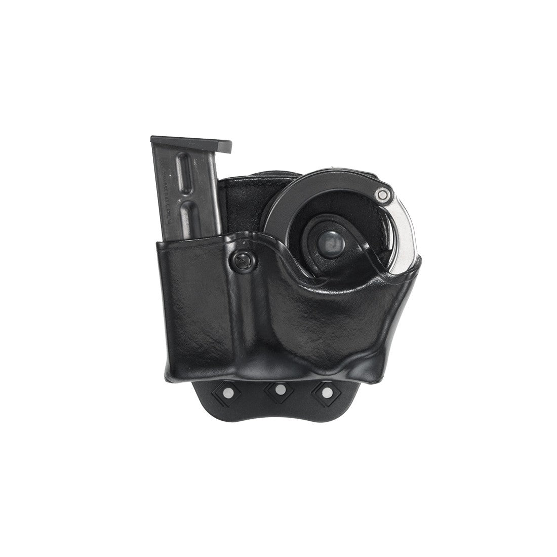 Aker Leather D.M.S. ASP Cuff/Mag Combo pouch showcasing handcuffs and magazine in high-quality leather.