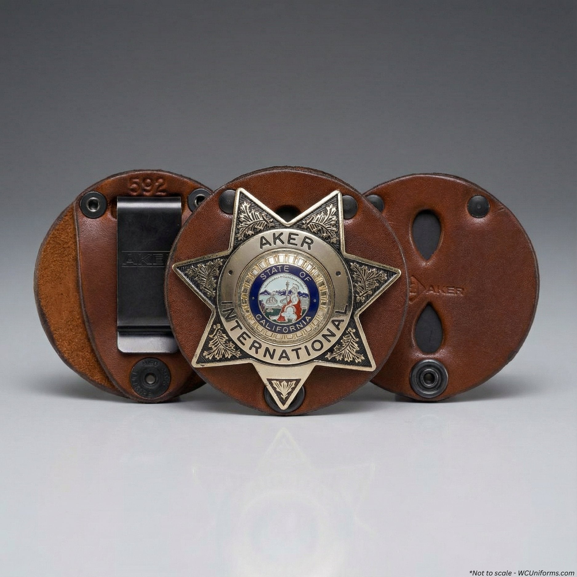 Aker Leather Star Badge Holder 592 for 1.75" Belts - WCUniforms