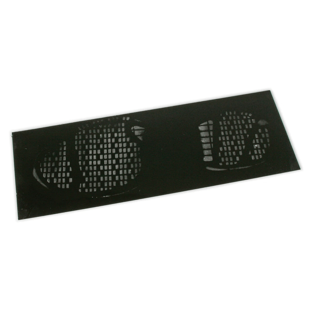 Black rubber gelatin lifter for lifting shoe prints and dust impressions from various surfaces.