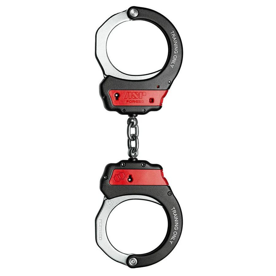 ASP Training Ultra Plus Chain Cuffs in red, model 07440, full pair joined by connecting chain