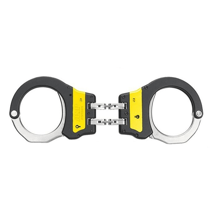 ASP Identifier Ultra Plus Hinged Handcuffs Yellow on a white background