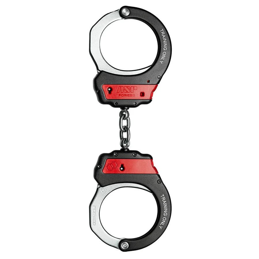 ASP Training Ultra Plus Chain Cuffs in red, model 07440, full pair joined by connecting chain