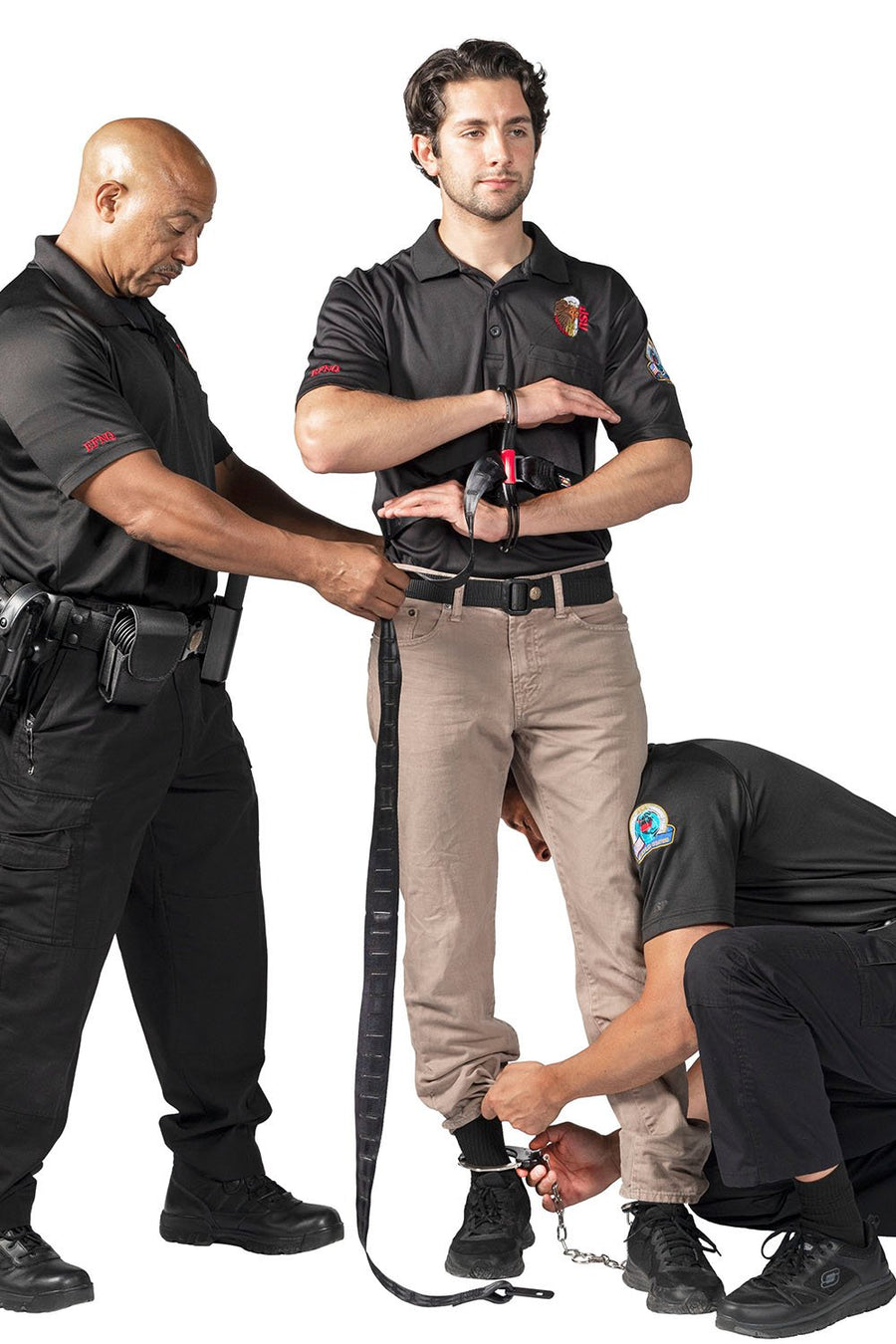 ASP Transport Plus Belt 56186 Ankle Plus Cuffs leg shackle detail with auto-engaging cylinder lock