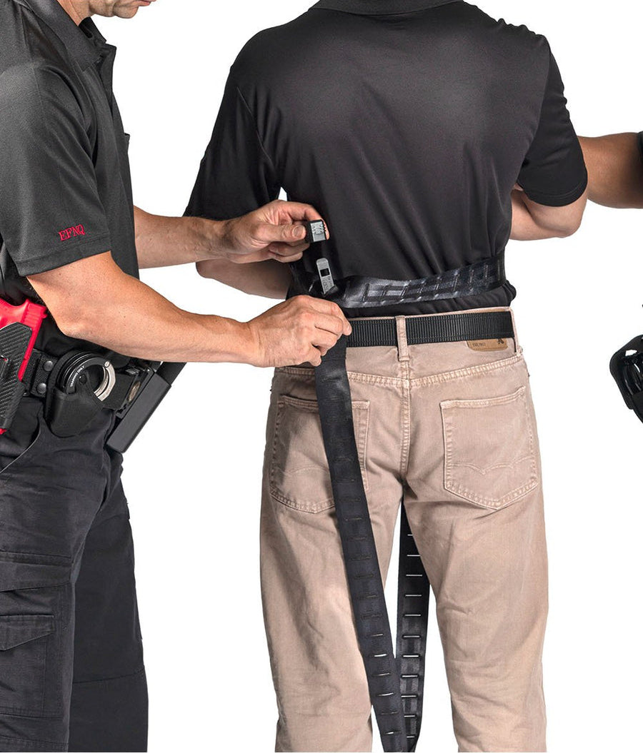 ASP Transport Plus Belt 56186 prisoner transport restraint system applied showing waist belt in use