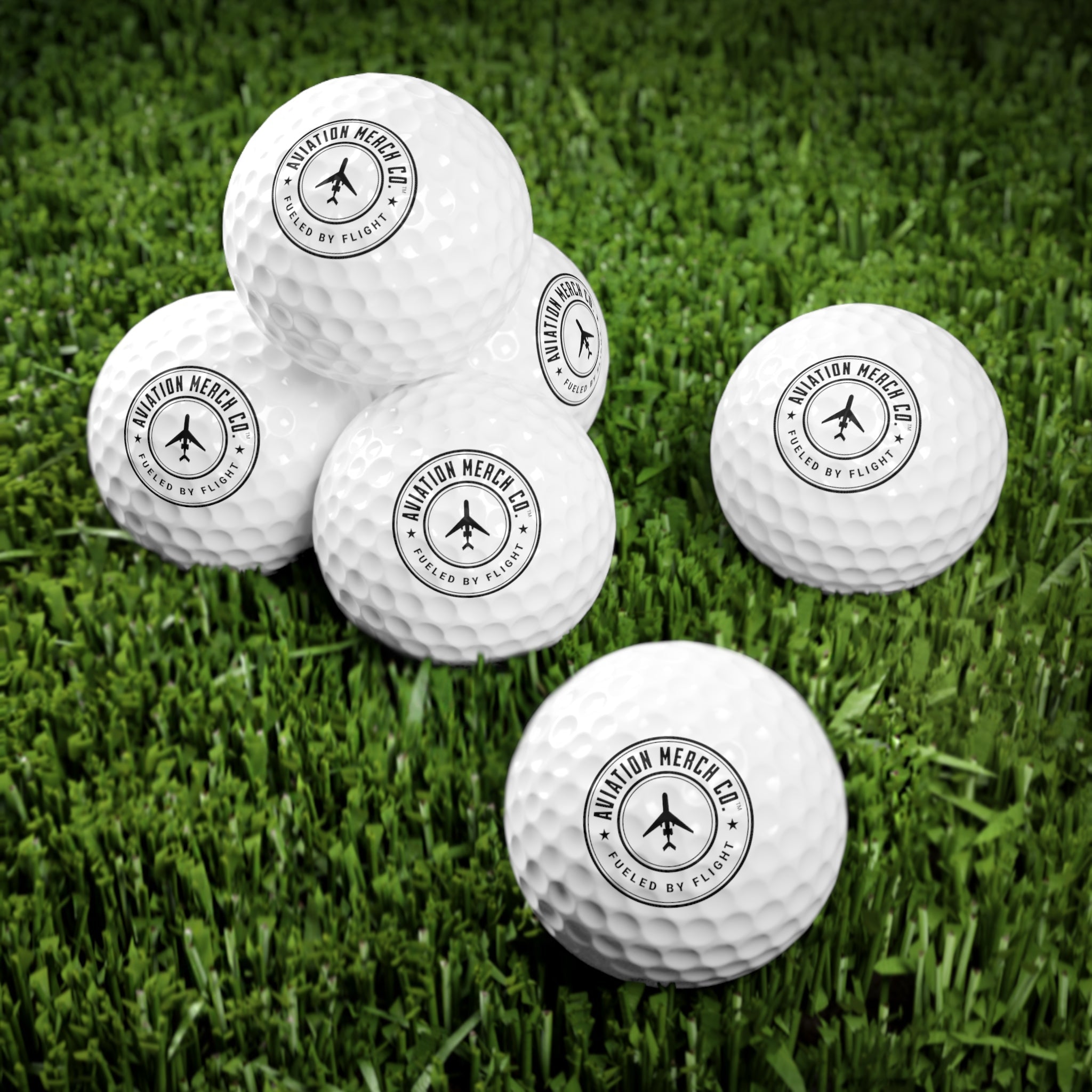 Aviation Merch Co. Logo in Black Golf Balls, 6pcs - Accessories - WCUniforms