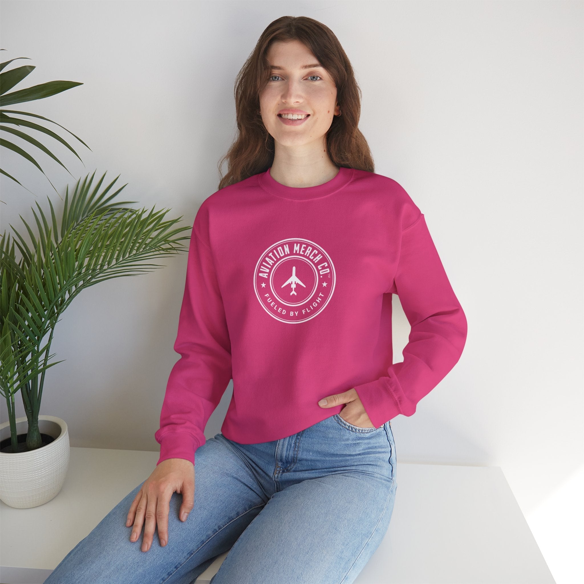 Aviation Merch Co. Logo Unisex Heavy Blend™ Crewneck Sweatshirt - Sweatshirt - WCUniforms