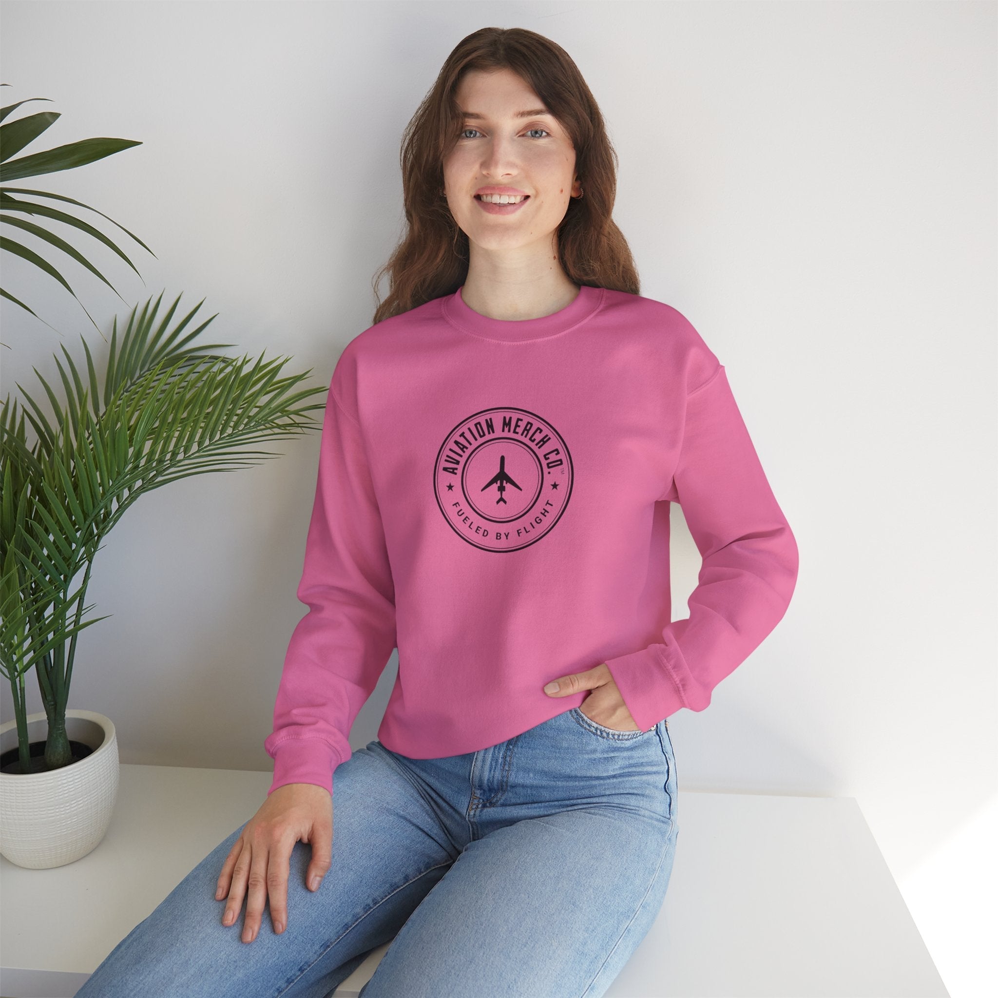 Aviation Merch Co. Logo Unisex Heavy Blend™ Crewneck Sweatshirt - Sweatshirt - WCUniforms
