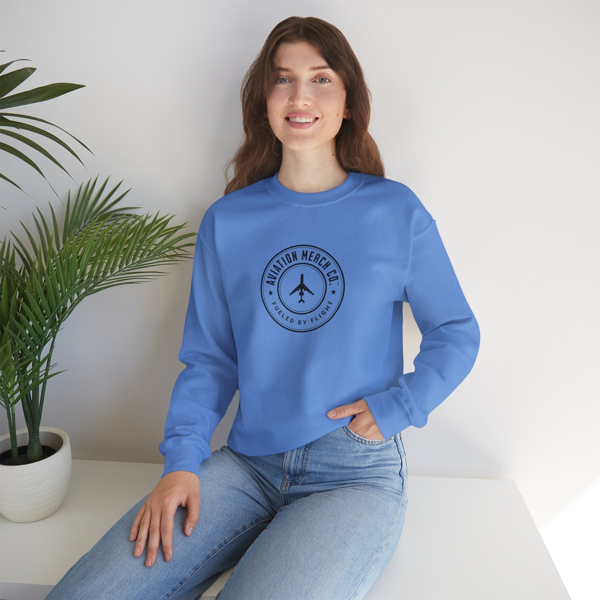 Aviation Merch Co. Logo Unisex Heavy Blend™ Crewneck Sweatshirt - Sweatshirt - WCUniforms