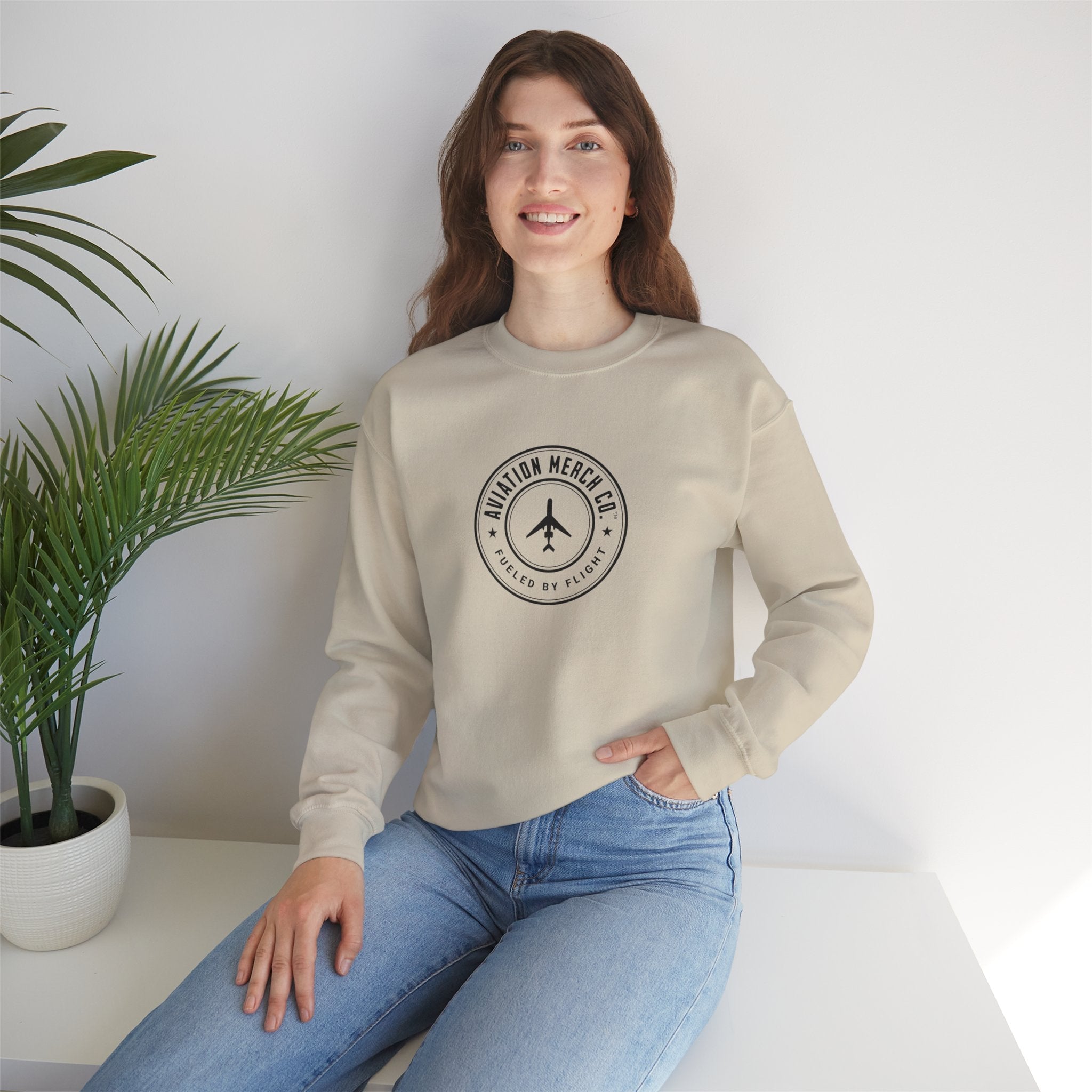 Aviation Merch Co. Logo Unisex Heavy Blend™ Crewneck Sweatshirt - Sweatshirt - WCUniforms