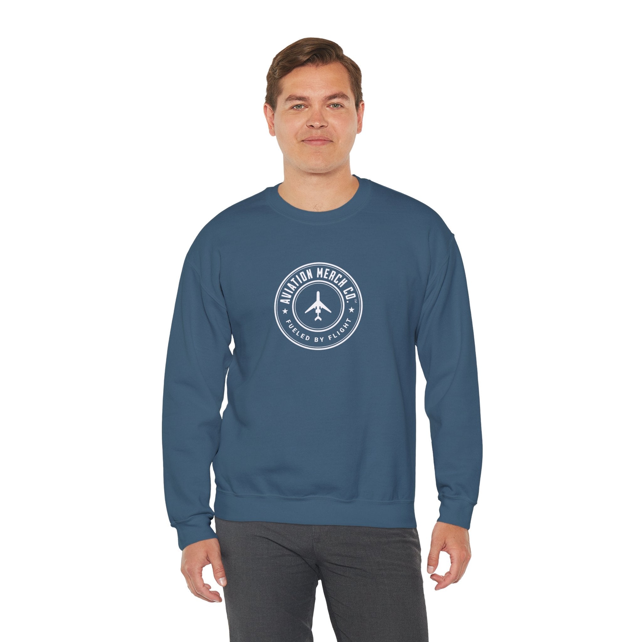 Aviation Merch Co. Logo Unisex Heavy Blend™ Crewneck Sweatshirt - Sweatshirt - WCUniforms