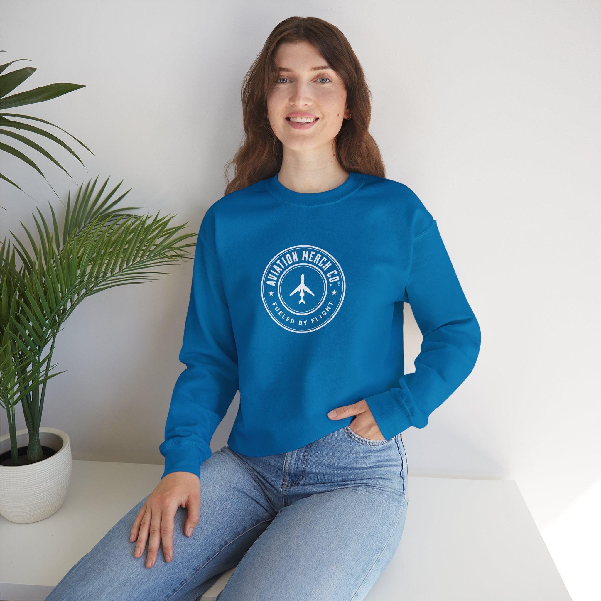 Aviation Merch Co. Logo Unisex Heavy Blend™ Crewneck Sweatshirt - Sweatshirt - WCUniforms
