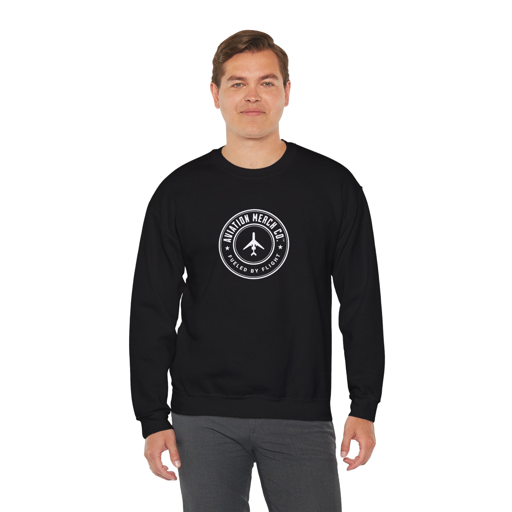 Aviation Merch Co. Logo Unisex Heavy Blend™ Crewneck Sweatshirt - Sweatshirt - WCUniforms