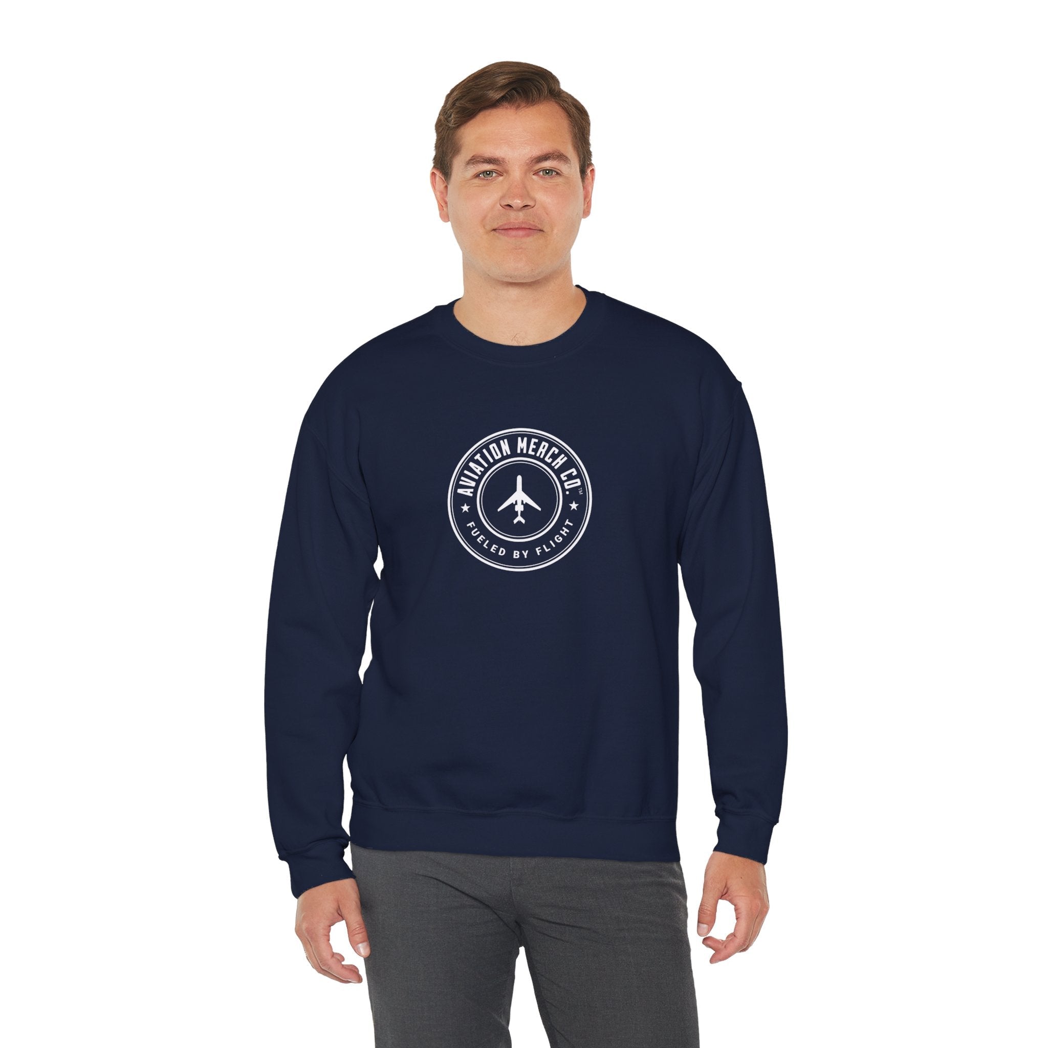 Aviation Merch Co. Logo Unisex Heavy Blend™ Crewneck Sweatshirt - Sweatshirt - WCUniforms