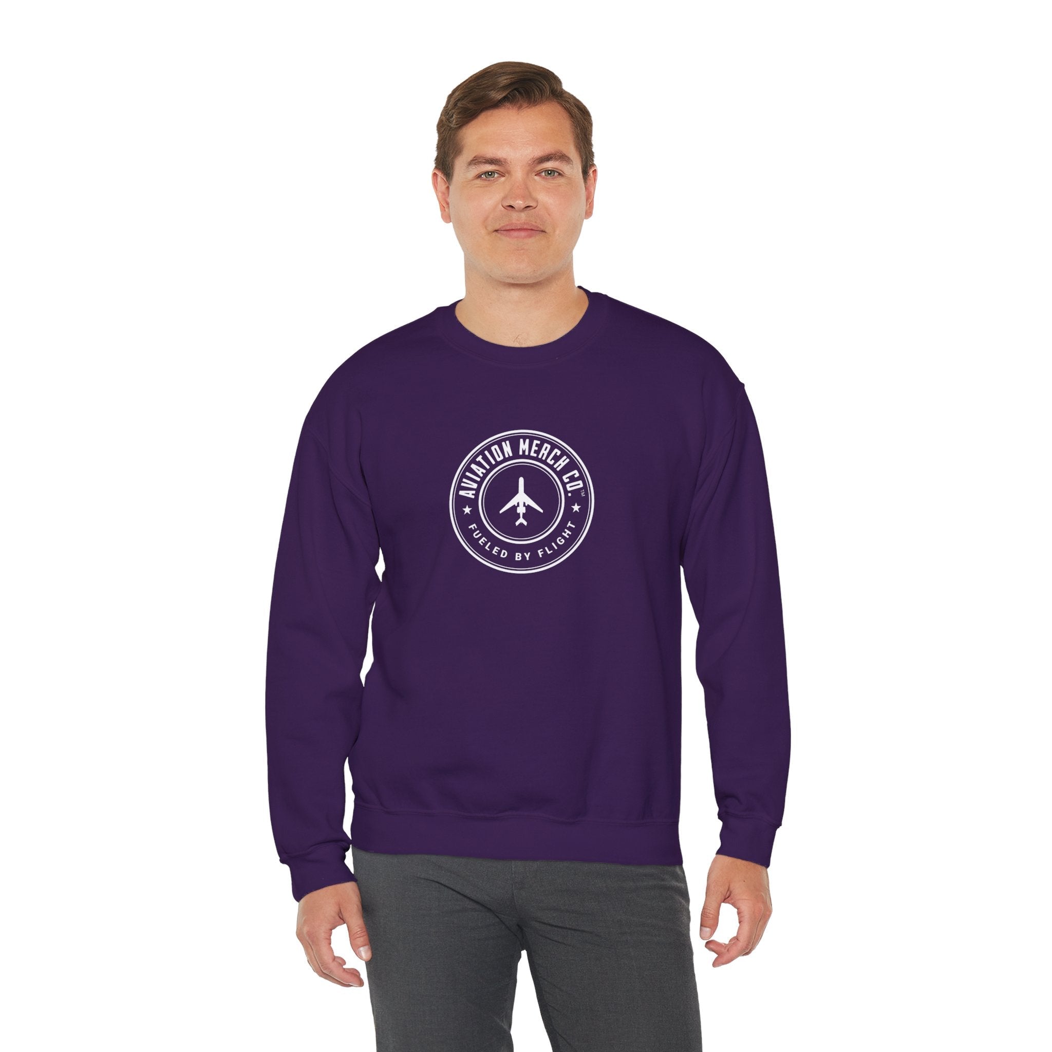 Aviation Merch Co. Logo Unisex Heavy Blend™ Crewneck Sweatshirt - Sweatshirt - WCUniforms