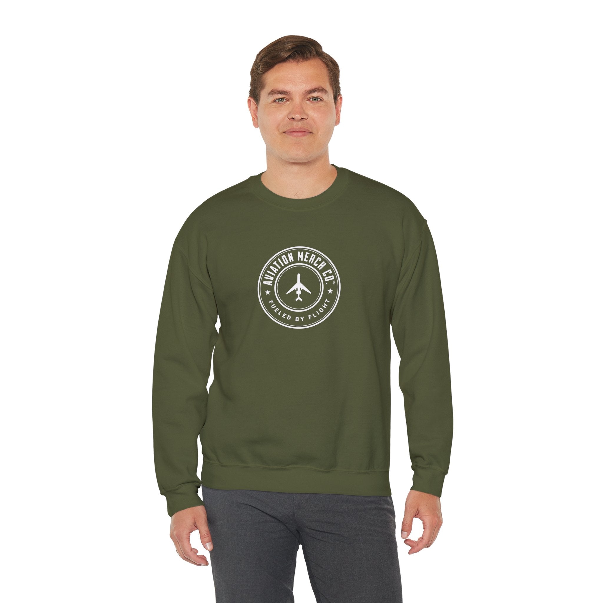 Aviation Merch Co. Logo Unisex Heavy Blend™ Crewneck Sweatshirt - Sweatshirt - WCUniforms