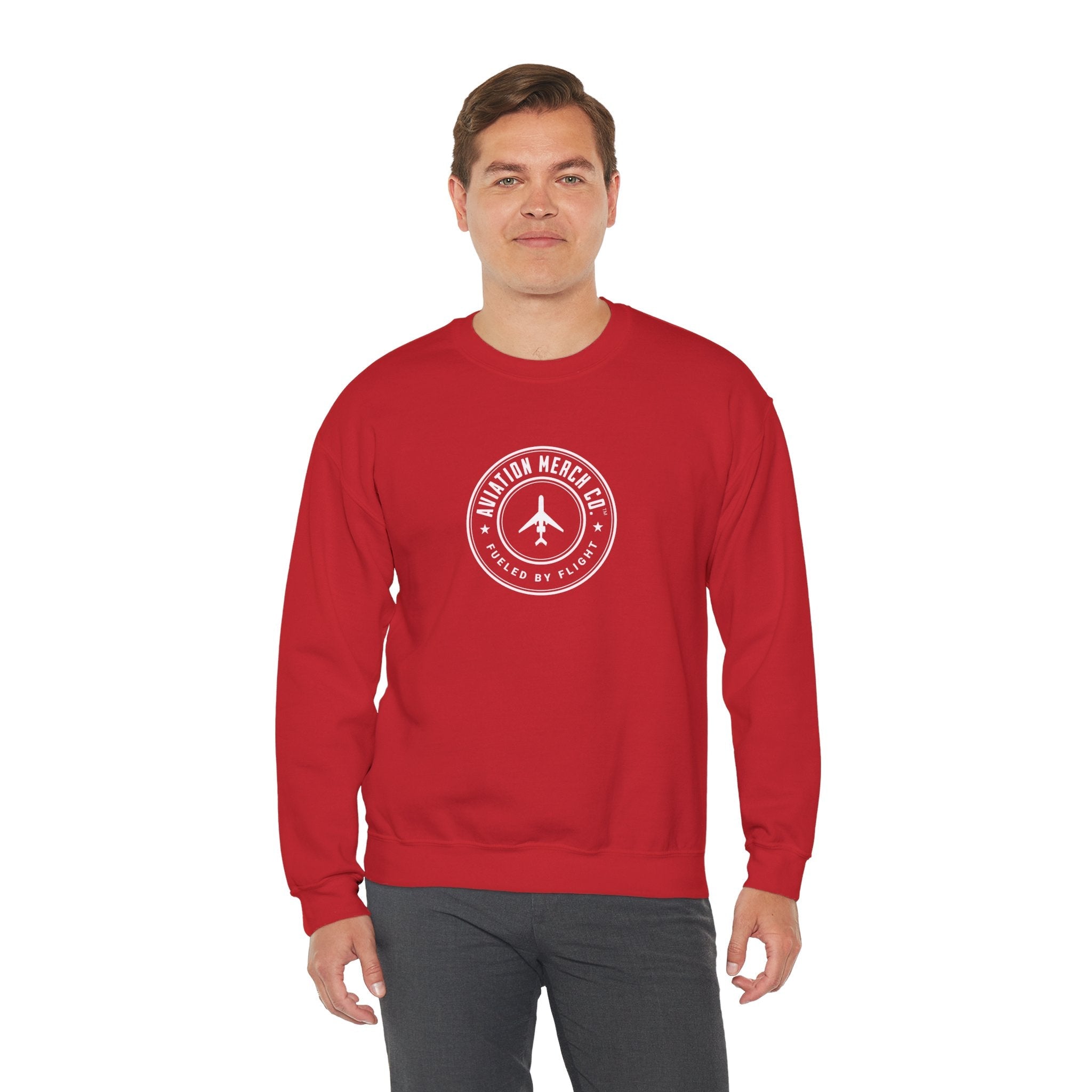 Aviation Merch Co. Logo Unisex Heavy Blend™ Crewneck Sweatshirt - Sweatshirt - WCUniforms