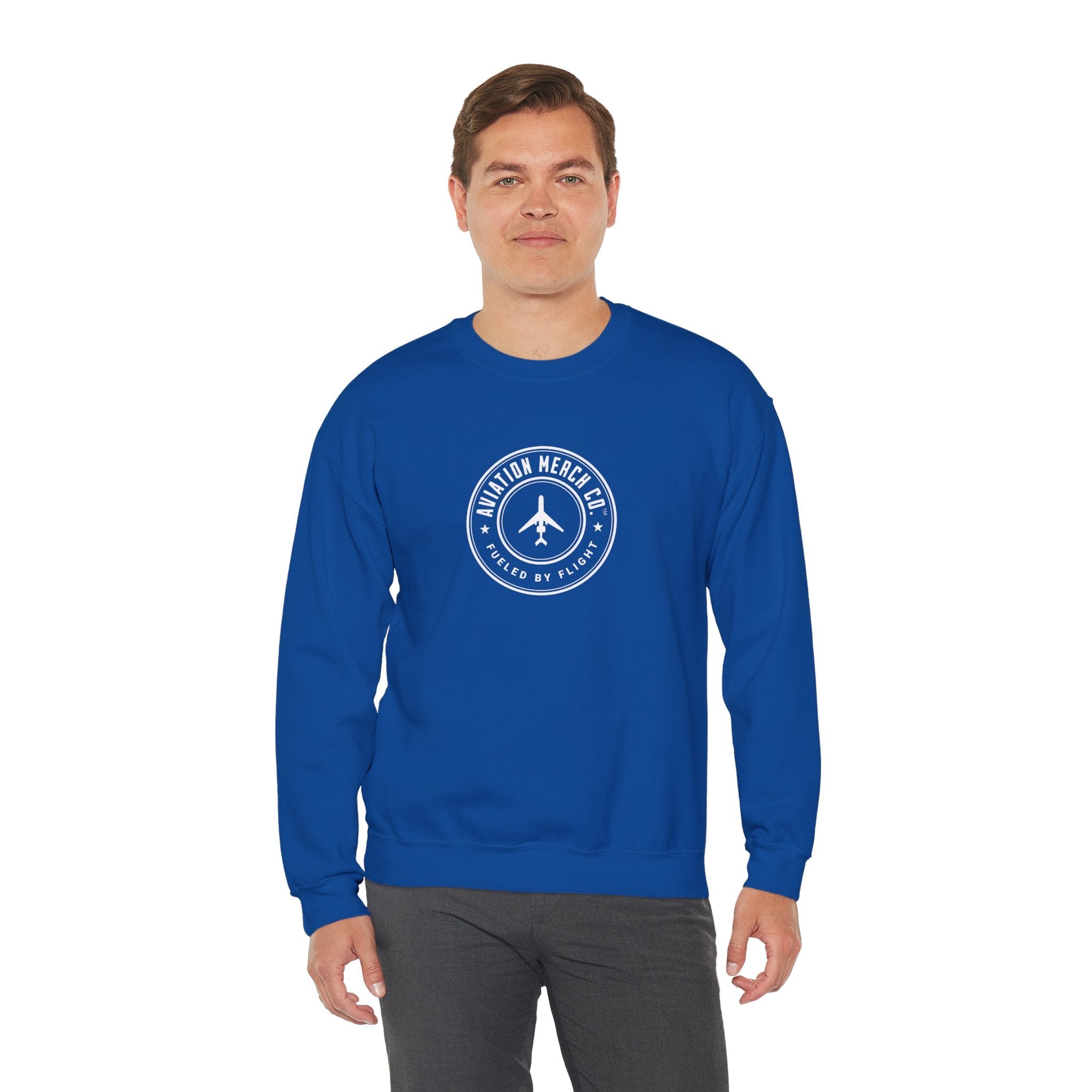 Aviation Merch Co. Logo Unisex Heavy Blend™ Crewneck Sweatshirt - Sweatshirt - WCUniforms