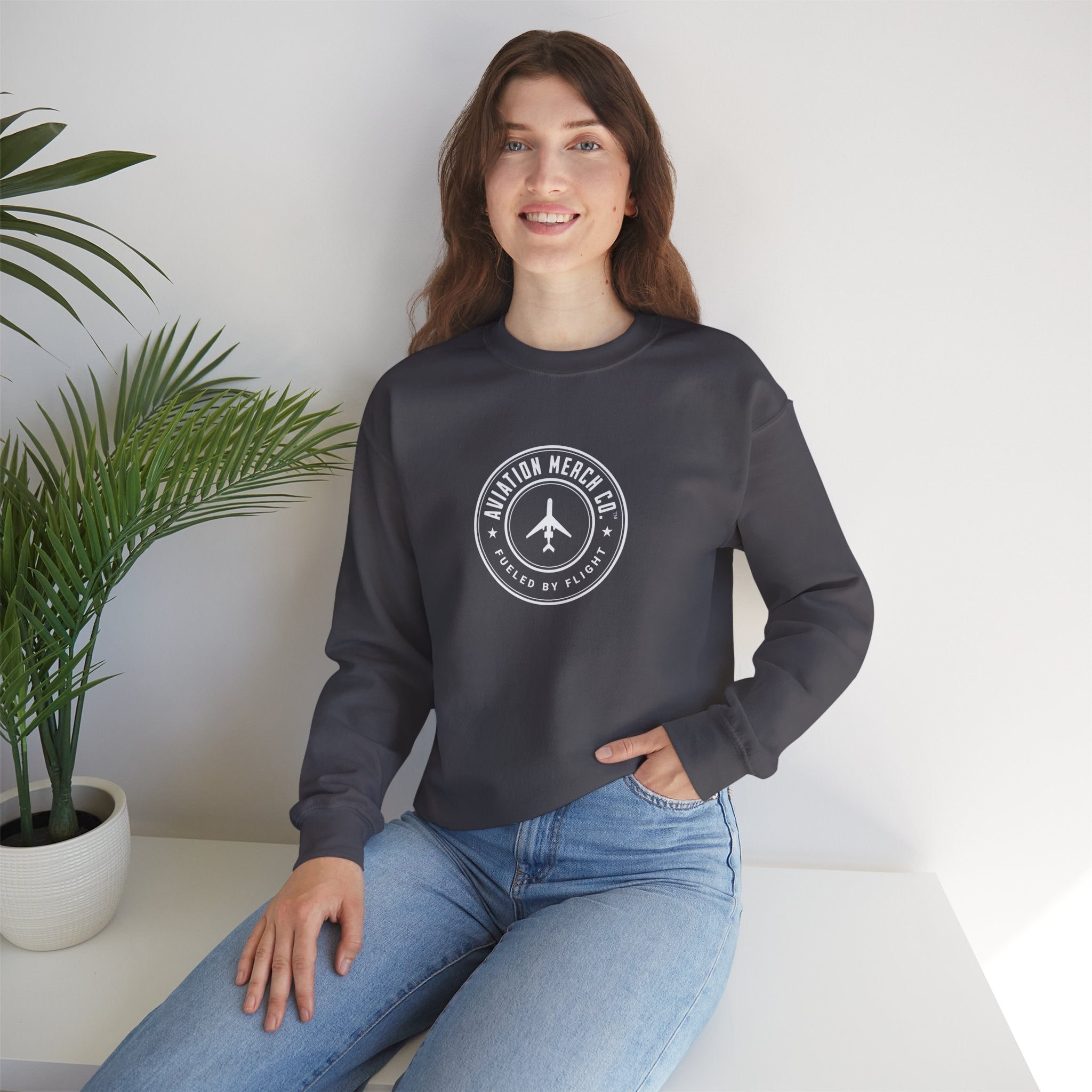 Aviation Merch Co. Logo Unisex Heavy Blend™ Crewneck Sweatshirt - Sweatshirt - WCUniforms
