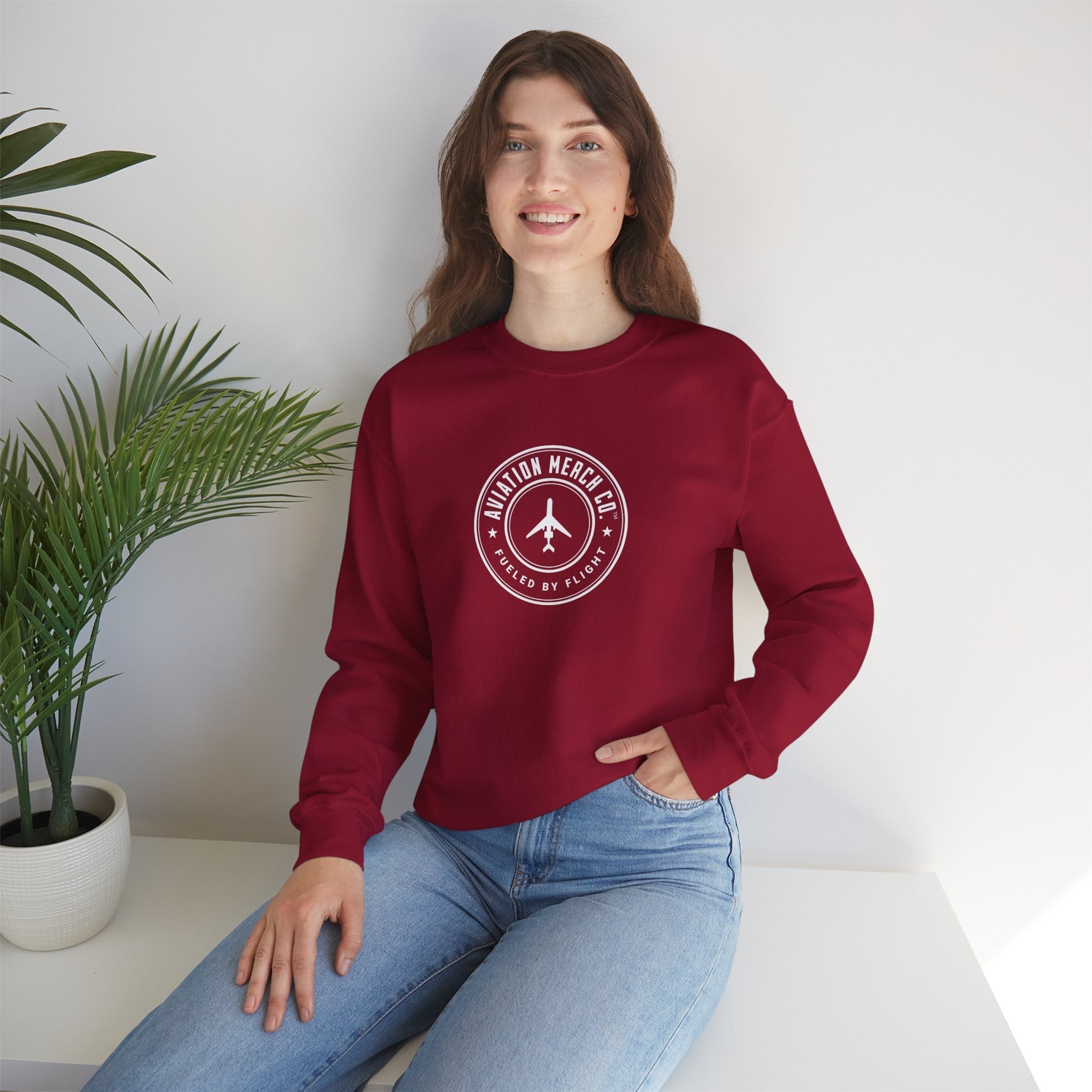 Aviation Merch Co. Logo Unisex Heavy Blend™ Crewneck Sweatshirt - Sweatshirt - WCUniforms