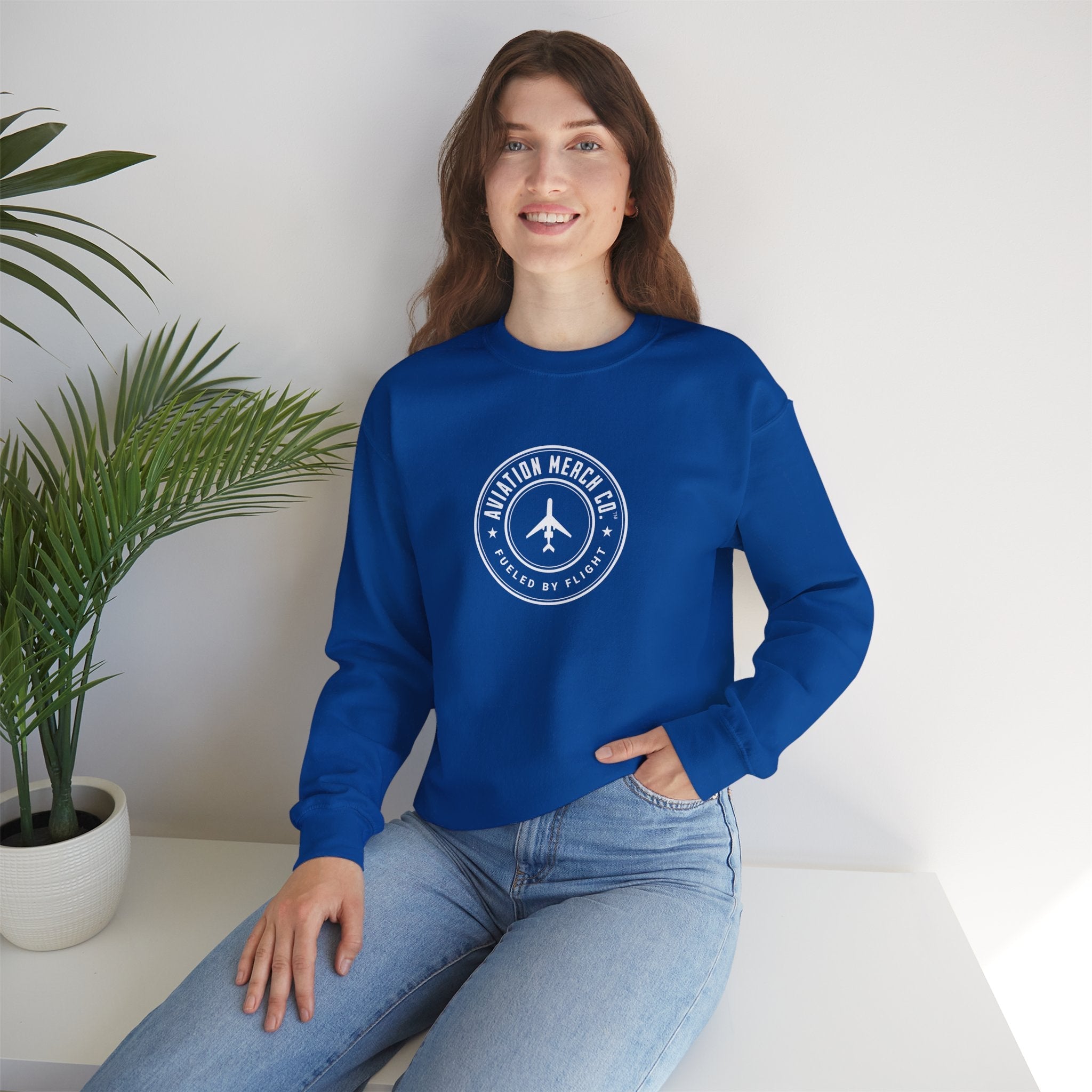Aviation Merch Co. Logo Unisex Heavy Blend™ Crewneck Sweatshirt - Sweatshirt - WCUniforms
