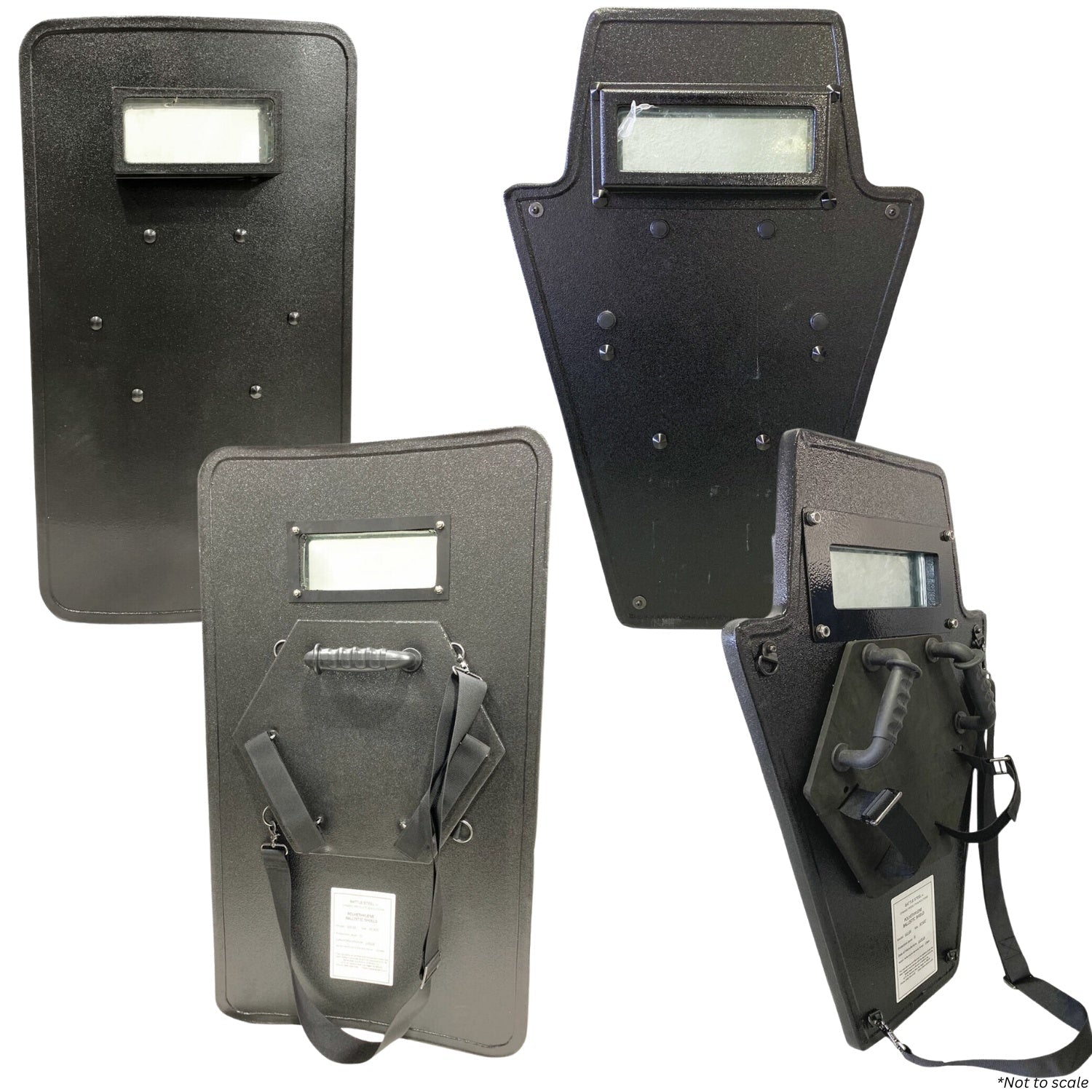 Battle Steel Armor Ballistic Shield with Viewport - NIJ Level III 30x20" or 36x20" - WCUniforms