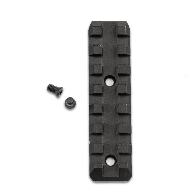 Black aluminum Picatinny rail with mounting screws for Beretta 1301 Tactical and A400 Xtreme Plus upgrade.