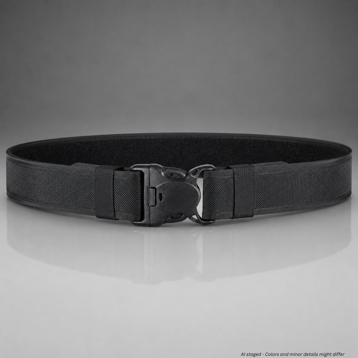 Bianchi Model 7210 duty belt with CopLok buckle in black, front view