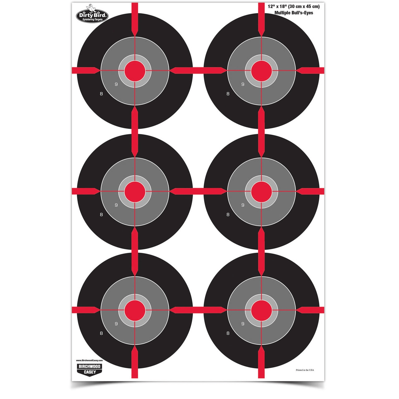 Birchwood Casey Dirty Bird 12 x 18 Multiple Bull's - Eye Target BC - 35703 - WCUniforms