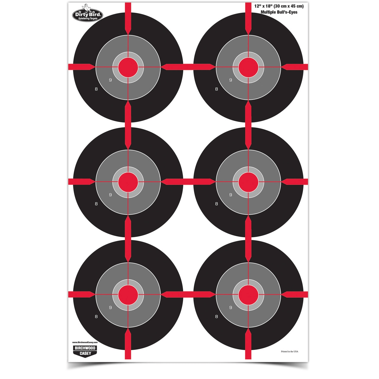 Birchwood Casey Dirty Bird 12 x 18 Multiple Bull's - Eye Target BC - 35703 - WCUniforms