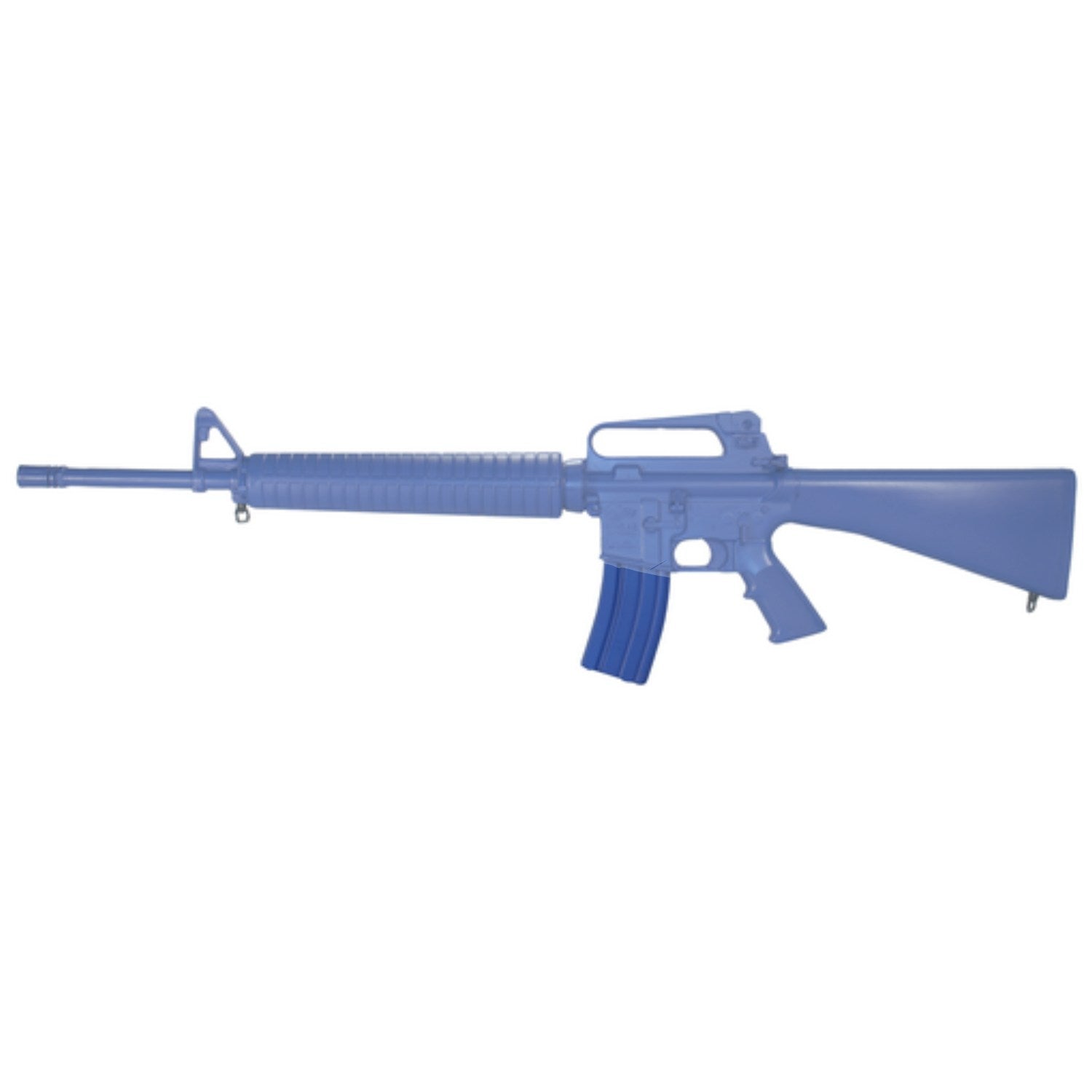 Blue training gun replica for AR15/M16 with 30-round magazine, ideal for law enforcement and military training.