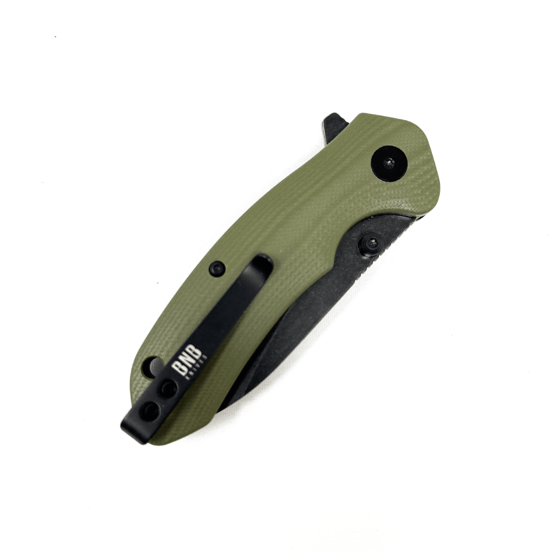 BNB Knives Button Lock Raven Knife (OD Green) BNB2024G - WCUniforms
